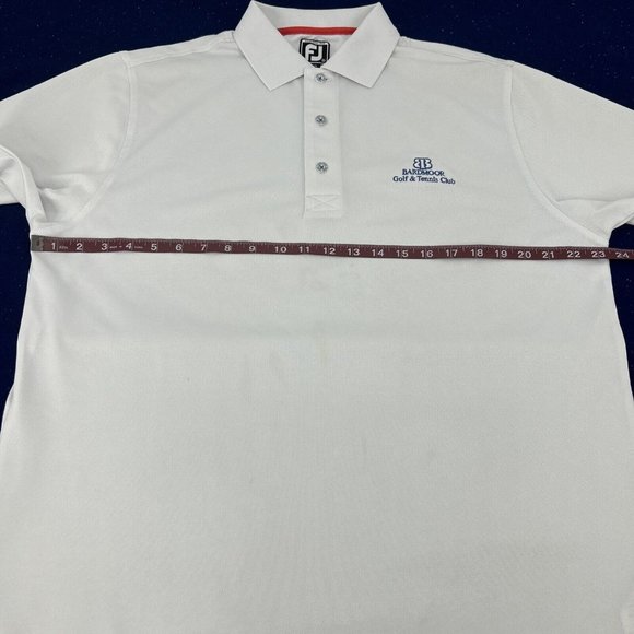 Foot Joy Shirt Mens XL White Polo Athletic Fit‎ Bardmoor Golf &Tennis Club - Picture 10 of 11